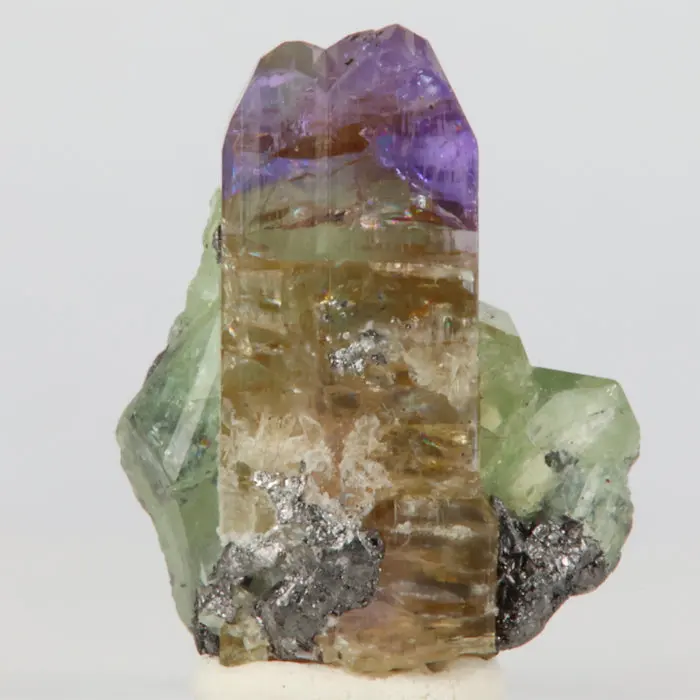 19.4ct Rare Tanzanite & Green Diopside Crystal 19.4ct Rare Tanzanite & Green Diopside Crystal. Natural tanzanite crystal from Merelani Hills, photo 3 of 4