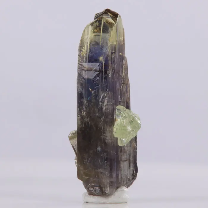 23.59ct Special Rare Tanzanite & Prehnite Crystal 23.59ct Special Rare Tanzanite & Prehnite Crystal. Natural tanzanite crystal from Merelani Hills, photo 3 of 7