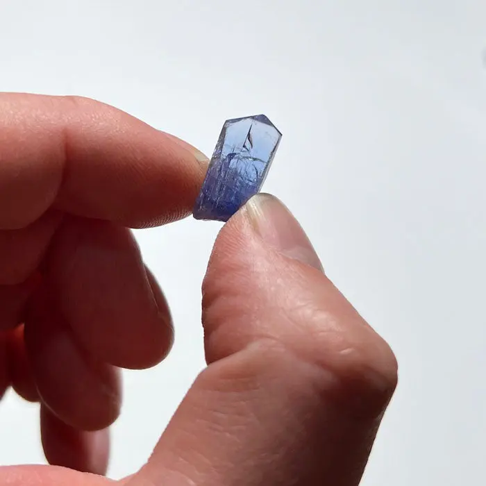 12.34ct Pretty Color Tanzanite Crystal 12.34ct Pretty Color Tanzanite Crystal. Natural tanzanite crystal from Merelani Hills, Tanzania, photo 2 of 4