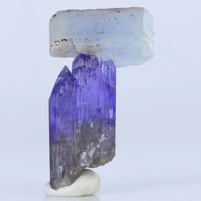 Prehnite on a Natural Tanzanite Crystal | 22.30ct Prehnite on a Natural Tanzanite Crystal | 22.30ct. Natural tanzanite crystal from Merelani Hills, photo 1 of 7