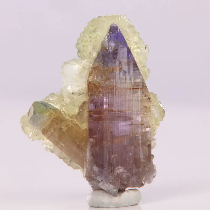 14ct Special Tanzanite & Prehnite Crystal 14ct Special Tanzanite & Prehnite Crystal. Natural tanzanite crystal from Merelani Hills, photo 1 of 5