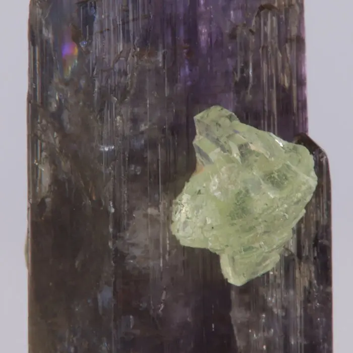 23.59ct Special Rare Tanzanite & Prehnite Crystal 23.59ct Special Rare Tanzanite & Prehnite Crystal. Natural tanzanite crystal from Merelani Hills, photo 4 of 7