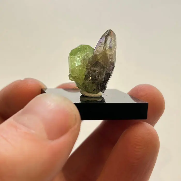 Unheated Tanzanite Crystal with Green Diopside: 4.96g Unheated Tanzanite Crystal with Green Diopside: 4.96g. Natural tanzanite crystal from Tanzania, photo 2 of 5