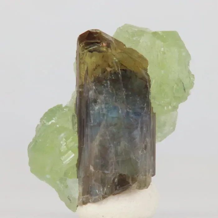 16.1ct Special Tanzanite & Prehnite Crystal 16.1ct Special Tanzanite & Prehnite Crystal. Natural tanzanite crystal from Merelani Hills, photo 4 of 5