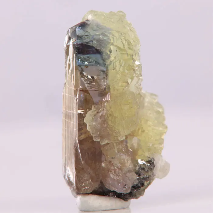 14ct Special Tanzanite & Prehnite Crystal 14ct Special Tanzanite & Prehnite Crystal. Natural tanzanite crystal from Merelani Hills, photo 3 of 5