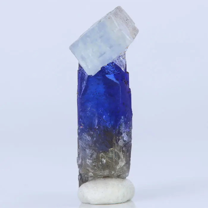 Prehnite on a Natural Tanzanite Crystal | 22.30ct Prehnite on a Natural Tanzanite Crystal | 22.30ct. Natural tanzanite crystal from Merelani Hills, photo 4 of 7