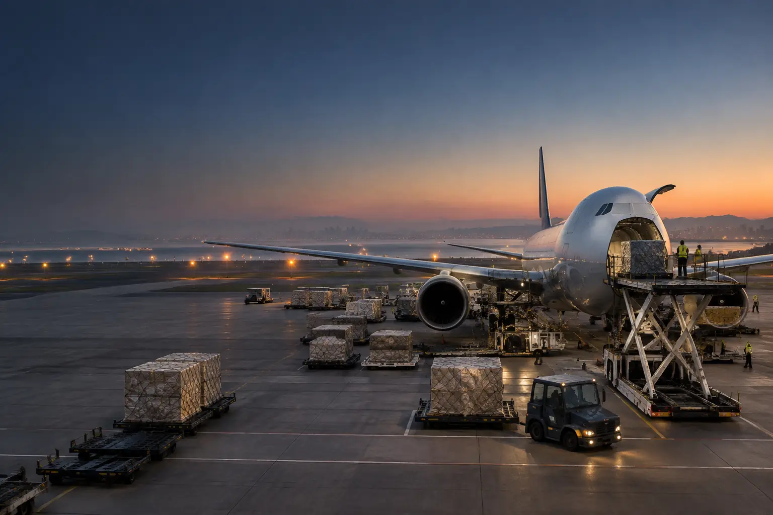 Modern air cargo terminal connecting East Africa with destination markets